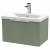 Fluted 600mm Wall Hung Single Drawer Vanity Units