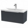 Fluted 800mm Wall Hung Single Drawer Vanity Units