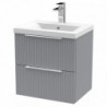 Fluted 500mm Wall Hung Double Drawer Vanity Units