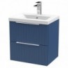 Fluted 500mm Wall Hung Double Drawer Vanity Units