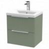 Fluted 500mm Wall Hung Double Drawer Vanity Units