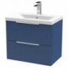 Fluted 600mm Wall Hung Double Drawer Vanity Units