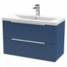 Fluted 800mm Wall Hung Double Drawer Vanity Units