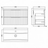 Fluted 800mm Wall Hung Double Drawer Vanity Units