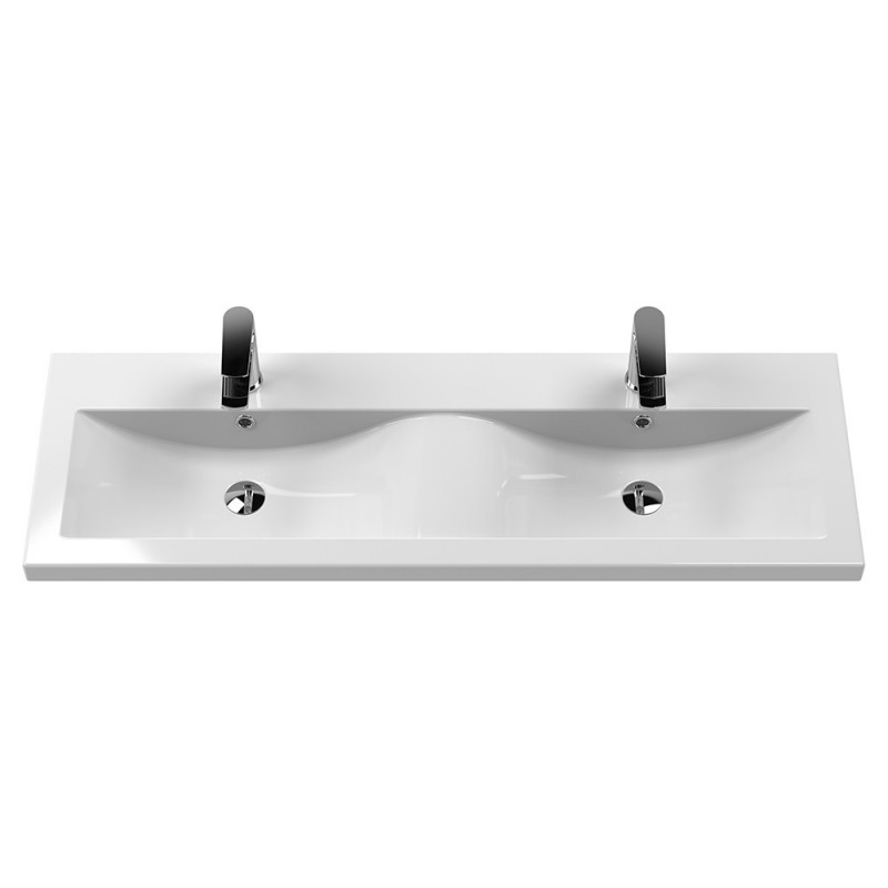 Fluted 1200mm Wall Hung Double Drawer Vanity Units