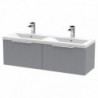 Fluted 1200mm Wall Hung Double Drawer Vanity Units