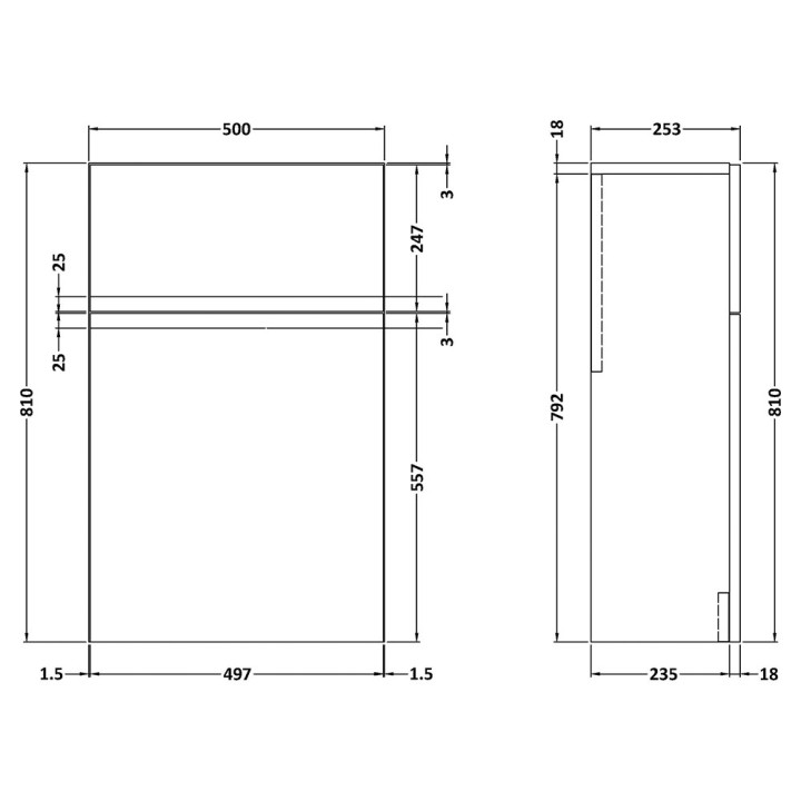 Urban 500mm Back-To-Wall WC Units
