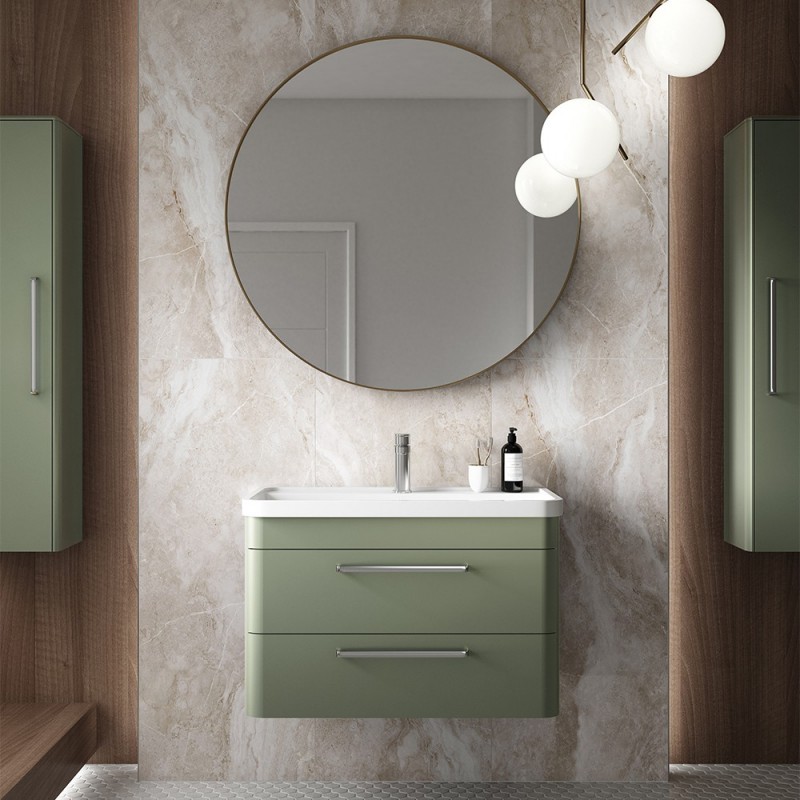 Solar 800mm Wall Hung Double Drawer Vanity Units