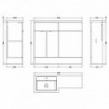 Fusion 1000mm Full Depth Freestanding WC Cabinet Vanity Units