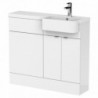 Fusion 1000mm Semi-recessed Freestanding Combination Toilet & Round Basin Vanity Units