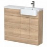 Fusion 1000mm Semi-recessed Freestanding Combination Toilet & Round Basin Vanity Units