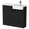 Fusion 1000mm Semi-recessed Freestanding Combination Toilet & Round Basin Vanity Units