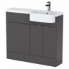 Fusion 1000mm Semi-recessed Freestanding Combination Toilet & Round Basin Vanity Units