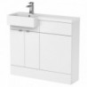 Fusion 1000mm Semi-recessed Freestanding Combination Toilet & Square Basin Vanity Units