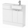 Fusion 1000mm Semi-recessed Freestanding Combination Toilet & Square Basin Vanity Units