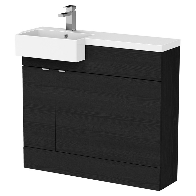 Fusion 1000mm Semi-recessed Freestanding Combination Toilet & Square Basin Vanity Units