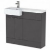 Fusion 1000mm Semi-recessed Freestanding Combination Toilet & Square Basin Vanity Units