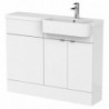 Fusion 1100mm Semi-recessed Freestanding Combination Toilet & Round Basin Vanity Units