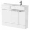 Fusion 1100mm Semi-recessed Freestanding Combination Toilet & Square Basin Vanity Units