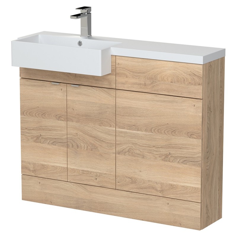 Fusion 1100mm Semi-recessed Freestanding Combination Toilet & Square Basin Vanity Units