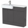 Fusion 1100mm Semi-recessed Freestanding Combination Toilet & Square Basin Vanity Units