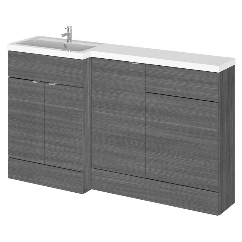 Fusion 1500mm Full Depth Freestanding Combination Vanity Toilet and Storage Units