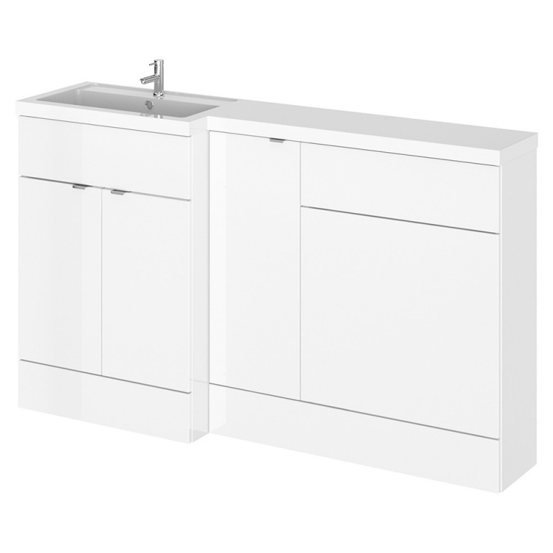 Fusion 1500mm Full Depth Freestanding Combination Vanity Toilet and Storage Units