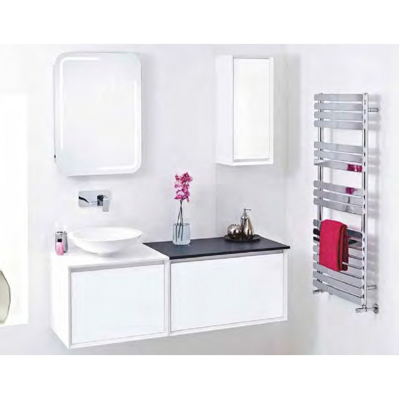500mm (w) x 1200mm (h) Castell Electric Chrome Designer Towel Rail (Single Heat or Thermostatic Option)