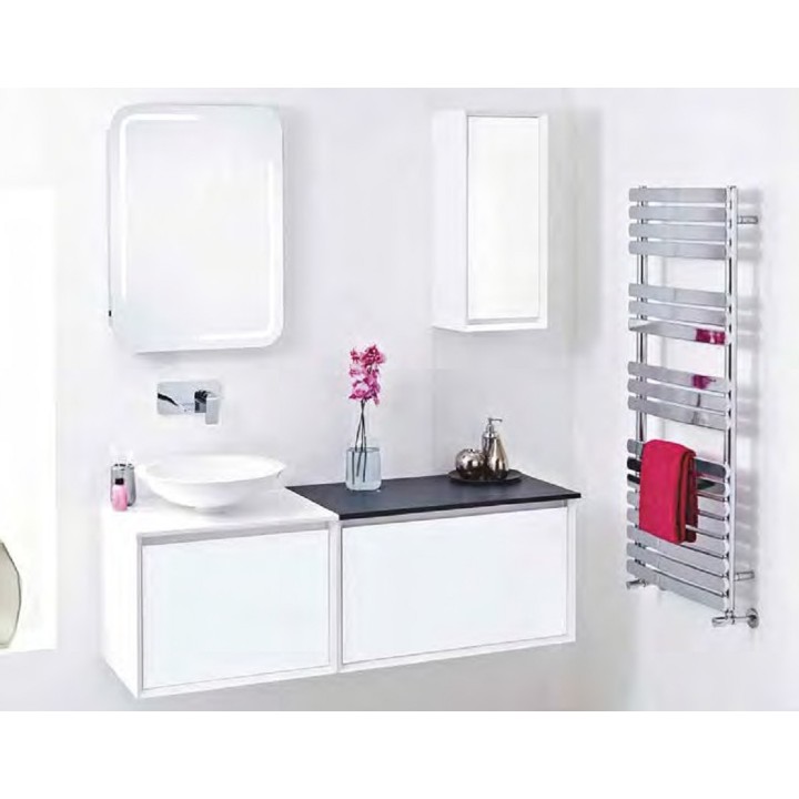 500mm (w) x 1200mm (h) Castell Electric Chrome Designer Towel Rail (Single Heat or Thermostatic Option)