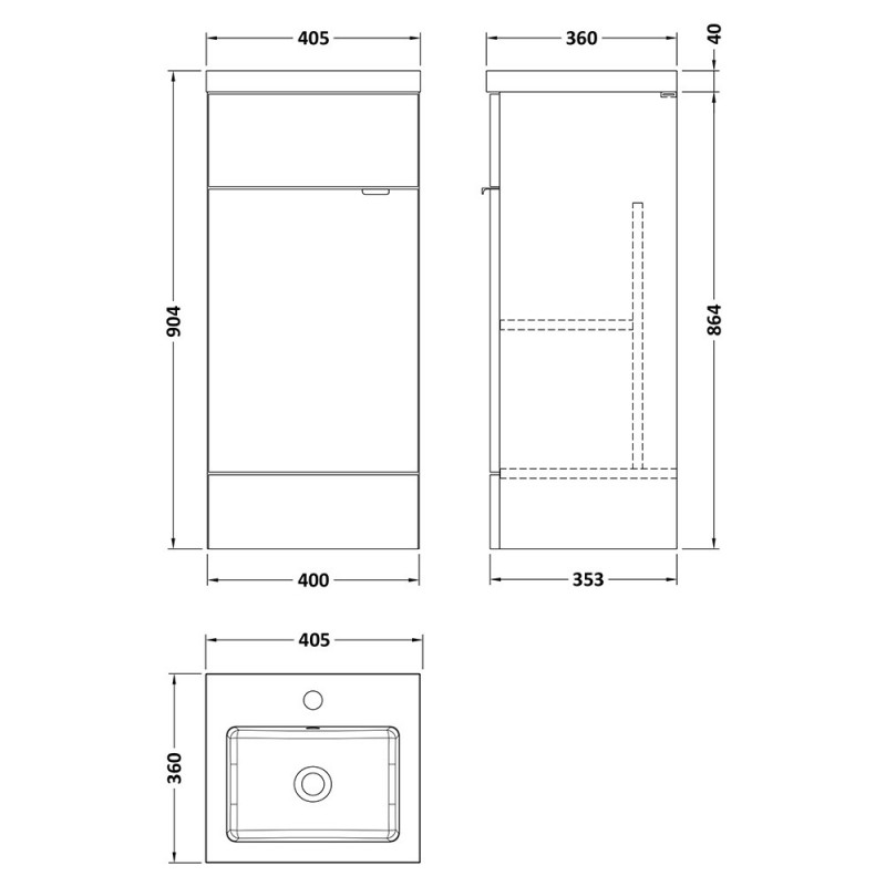 Fusion 400mm Full Depth Freestanding Vanity Units