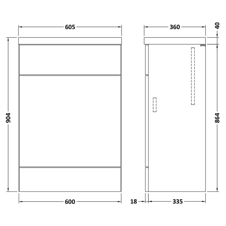 Fusion 600mm Full Depth Back-To-Wall WC Units