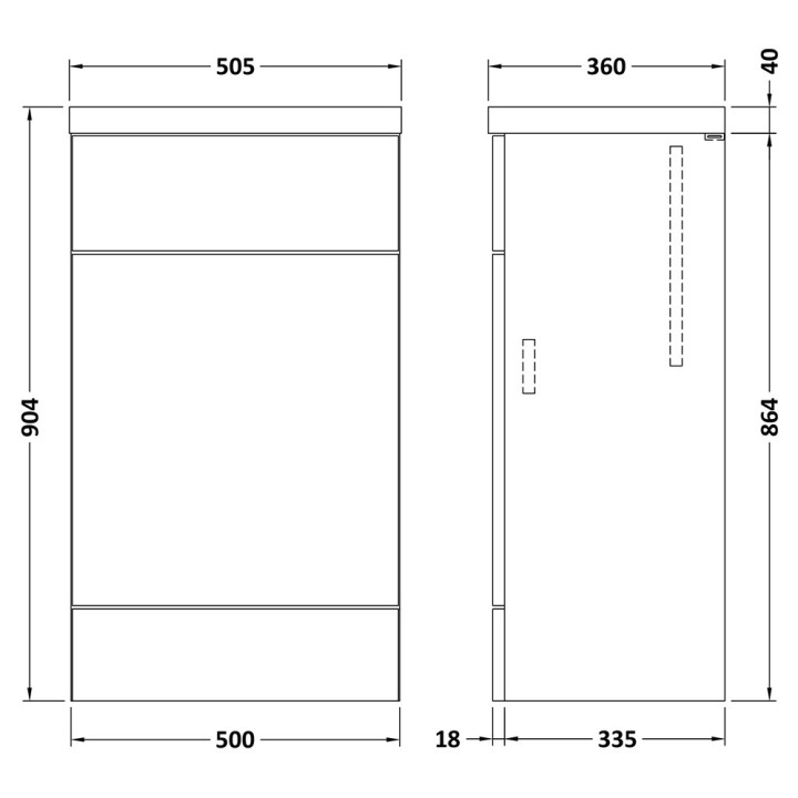 Fusion 500mm Full Depth Back-To-Wall WC Units