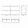 Fusion 1200mm Full Depth Wall Hung Drawers Vanity Units