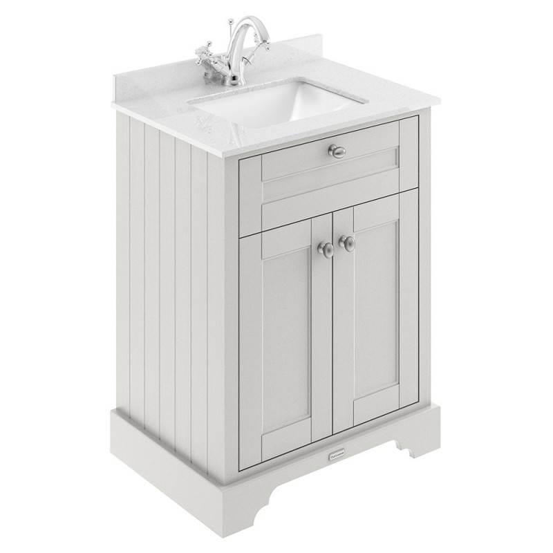 Old London 600mm Traditional Marble Vanity Units With Square Basin