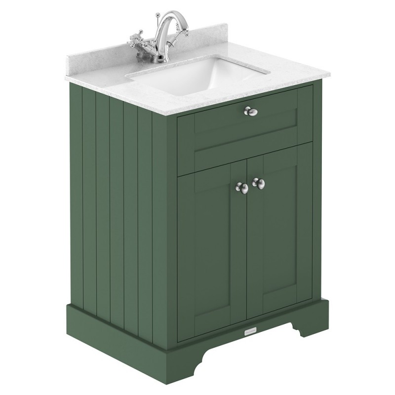 Old London 600mm Traditional Marble Vanity Units With Square Basin