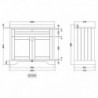 Old London 1000mm Traditional Marble Vanity Units With Square Basin