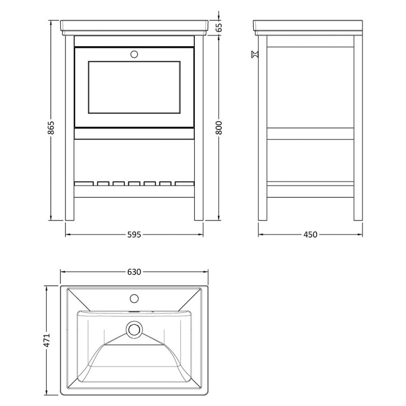 Bexley 600mm Freestanding Vanity Units