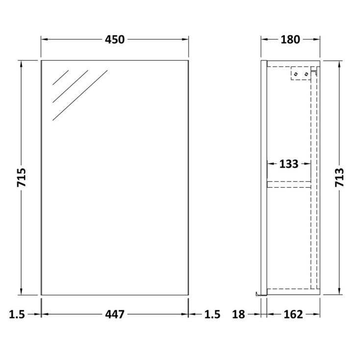 Fusion 450mm Mirror Cabinet