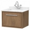 Lille 600mm Wall Hung Single Drawer Vanity Units With Marble Tops