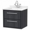 Lille 600mm Wall Hung Double Drawer Vanity Units With Marble Tops