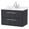 Lille 800mm Wall Hung Double Drawer Vanity Units With Marble Tops