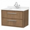 Lille 800mm Wall Hung Double Drawer Vanity Units With Marble Tops