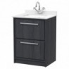 Lille 600mm Freestanding Double Drawer Vanity Units With Marble Tops