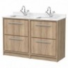 Lille 1200mm Freestanding Four Drawer Vanity Units With Marble Tops