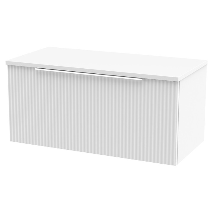 Fluted 800mm Wall Hung Single Drawer Worktop Vanity Units