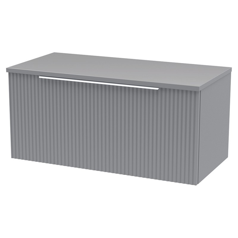 Fluted 800mm Wall Hung Single Drawer Worktop Vanity Units