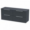 Fluted 1200mm Wall Hung Four Drawer Worktop Vanity Units