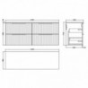 Fluted 1200mm Wall Hung Four Drawer Worktop Vanity Units