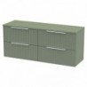 Fluted 1200mm Wall Hung Four Drawer Worktop Vanity Units