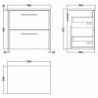 Juno 600mm Wall Hung Double Drawer Worktop Vanity Units